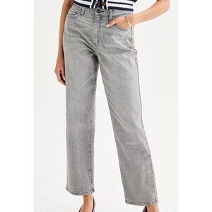 SO High Rise 90s Straight Jeans Women’s 7 Long 28x32 Light Gray Wash